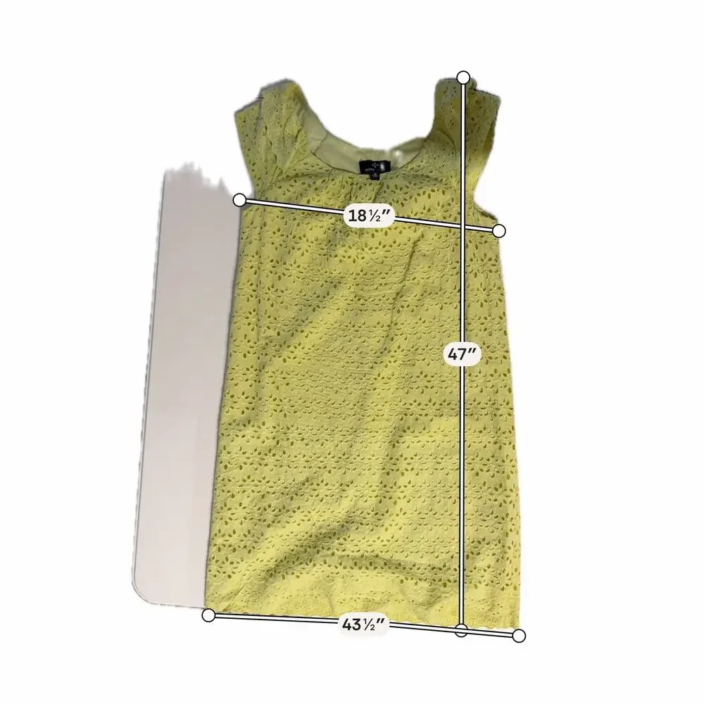 Ronnie Nicole 100% Cotton eyelette dress cap sleeve 12 yellow